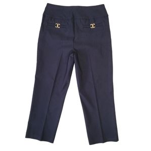 Divine Logic Navy Stretchy Crop Pants